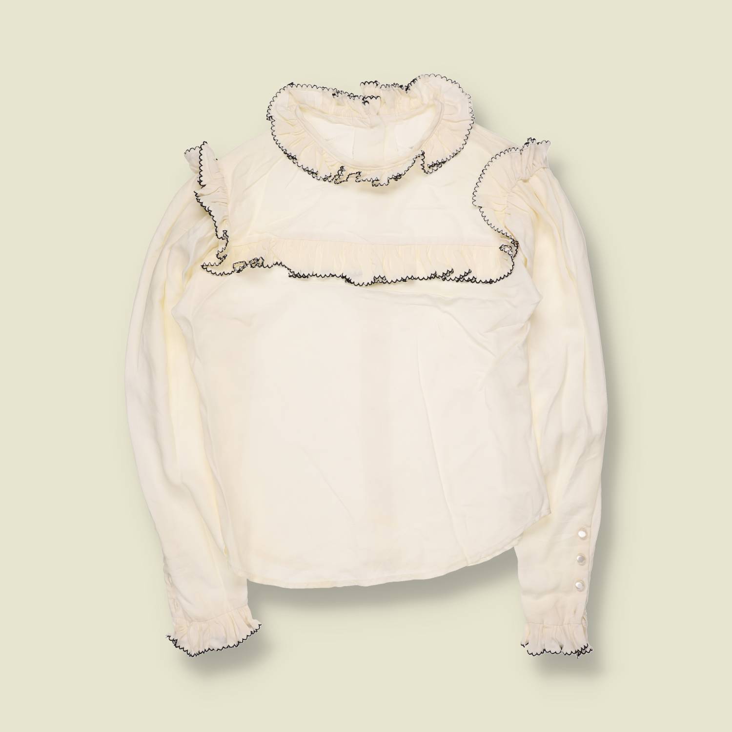 1970s | Edwardian Style Top | Cream - 12