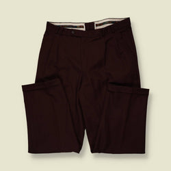 1970s | Pleated Trousers | Burgundy - w34
