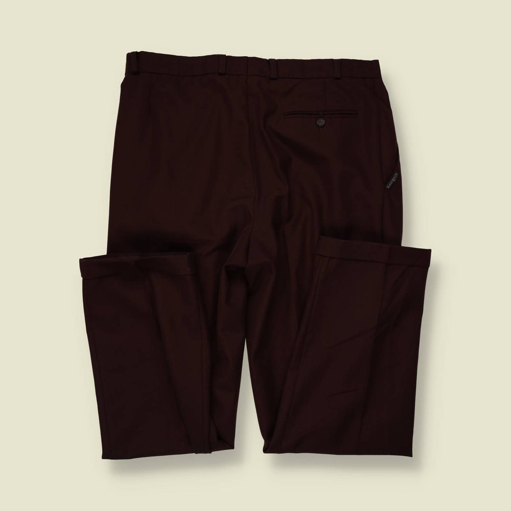 1970s | Pleated Trousers | Burgundy - w34