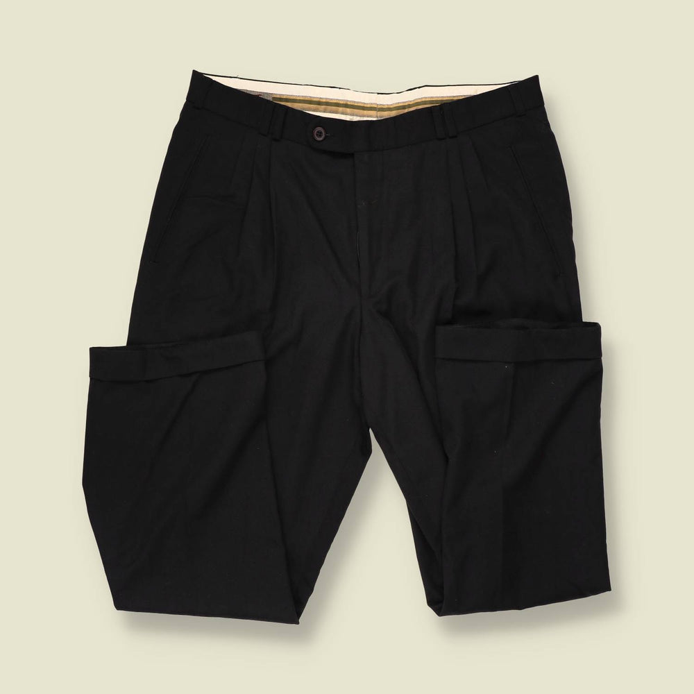 1980s | Spotmen | Pleated Trousers | Black - w34