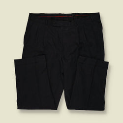 1980s | Hiltl | Wool Pleated Trousers | Black - w40