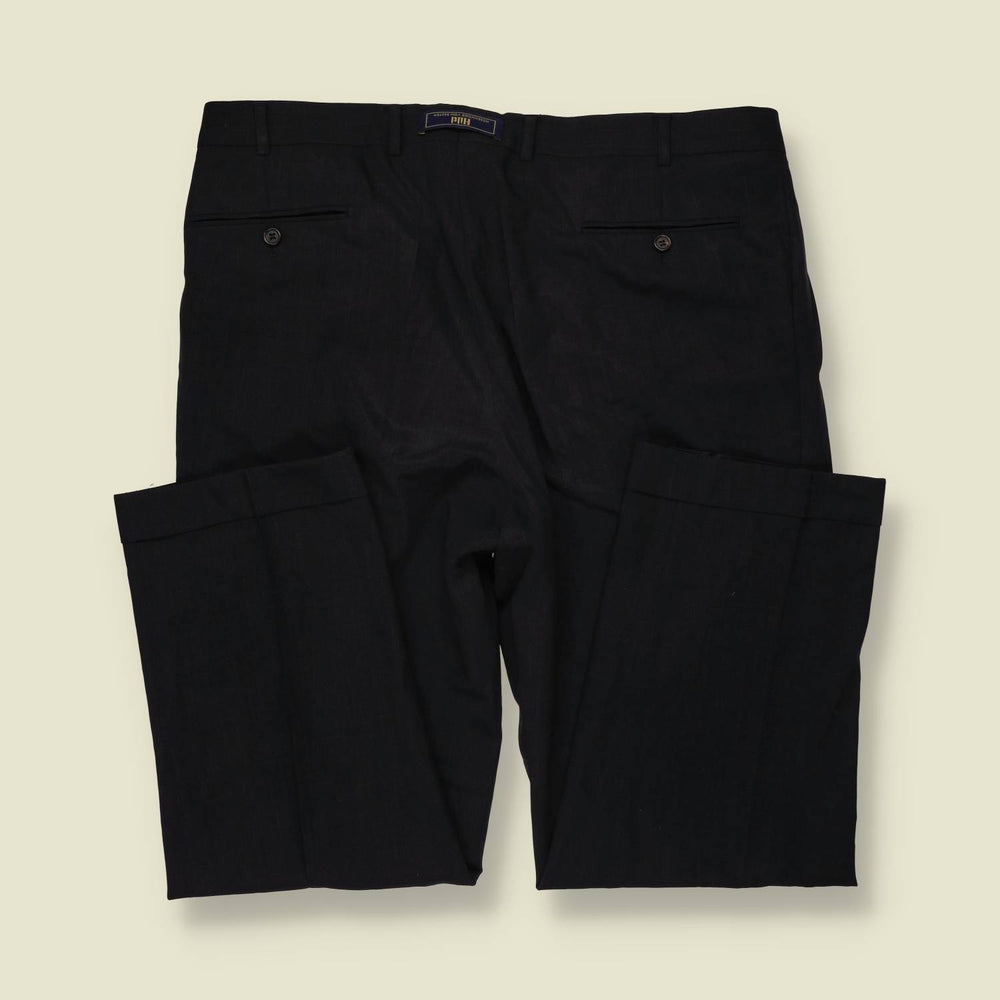 1980s | Hiltl | Wool Pleated Trousers | Black - w40