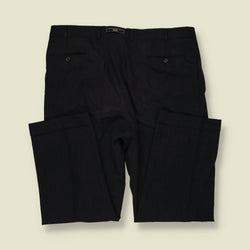 1980s | Hiltl | Wool Pleated Trousers | Black - w40