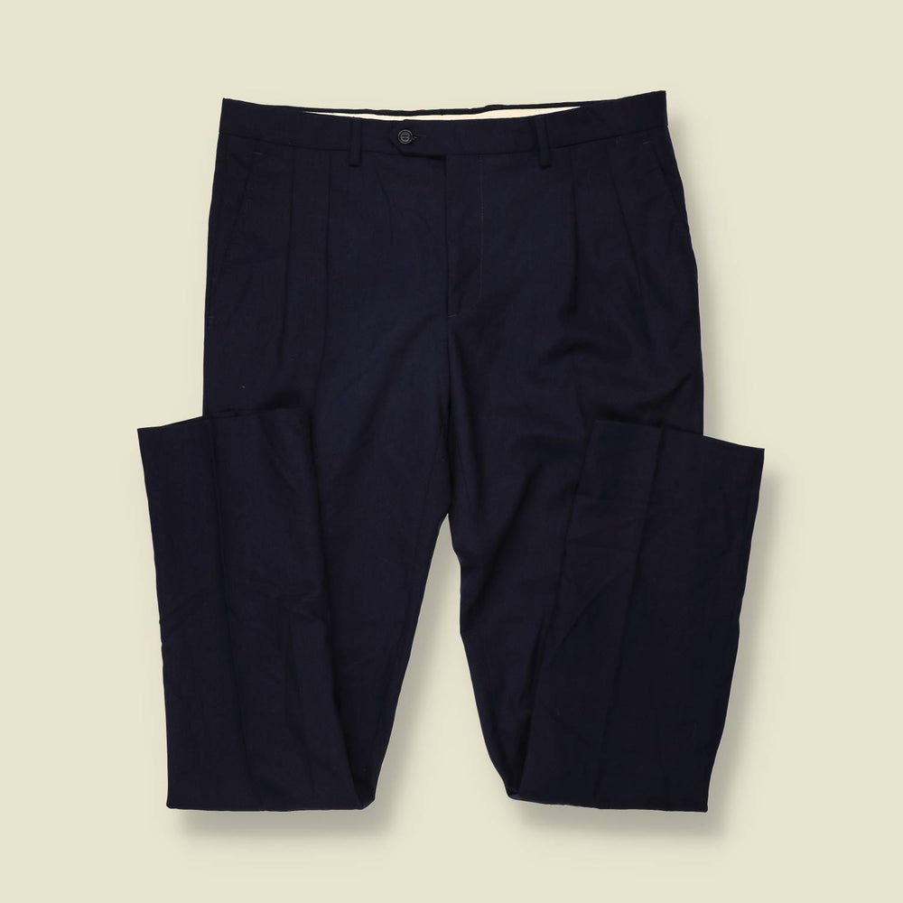1980s | Formit | Pleated Trousers | Navy - w34