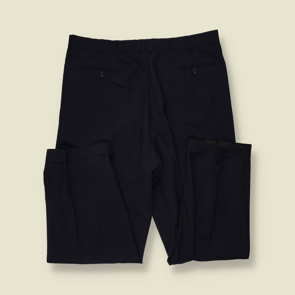 1970s | Pleated Trousers | Navy - w38