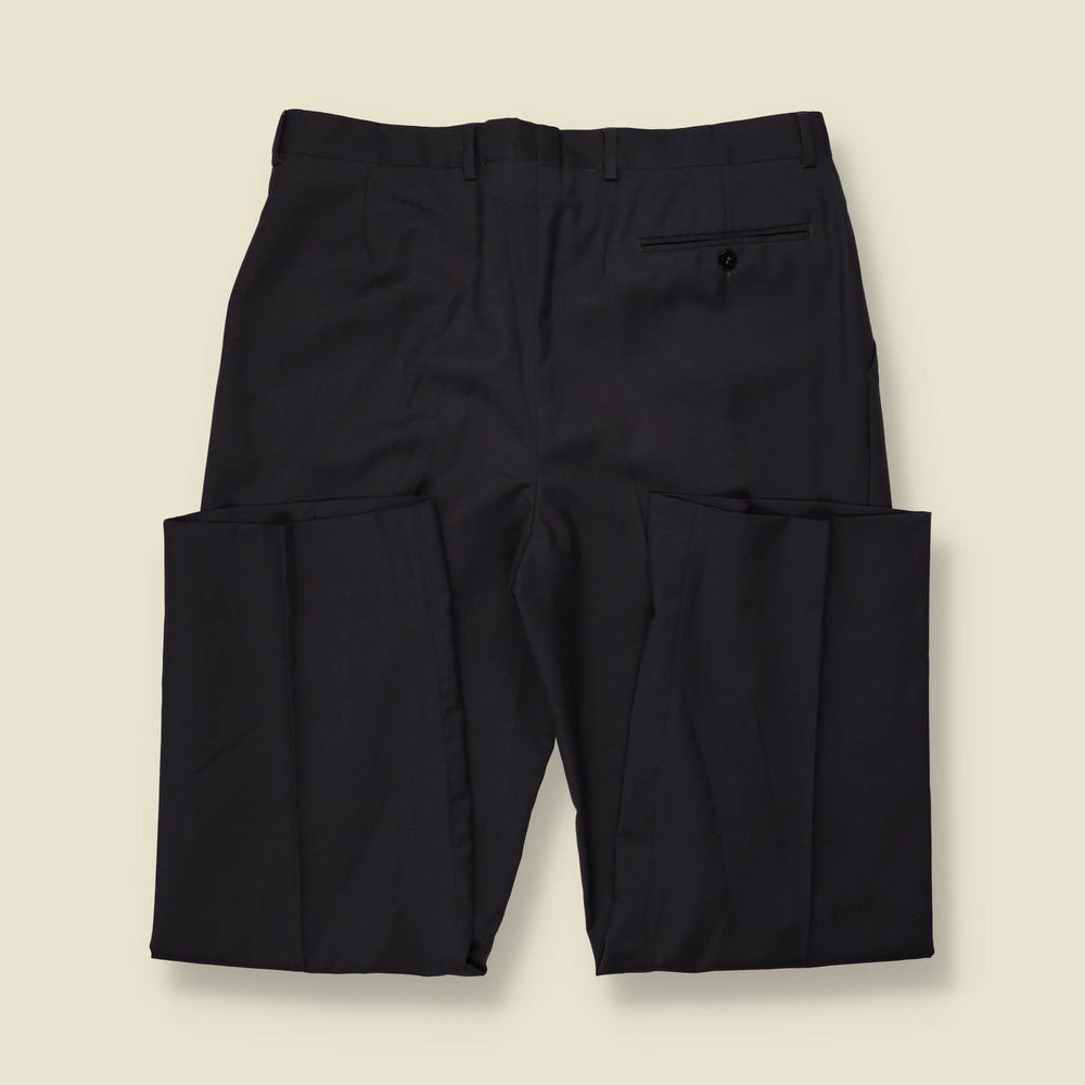 1980s | Wool Pleated Trousers | Grey - w34