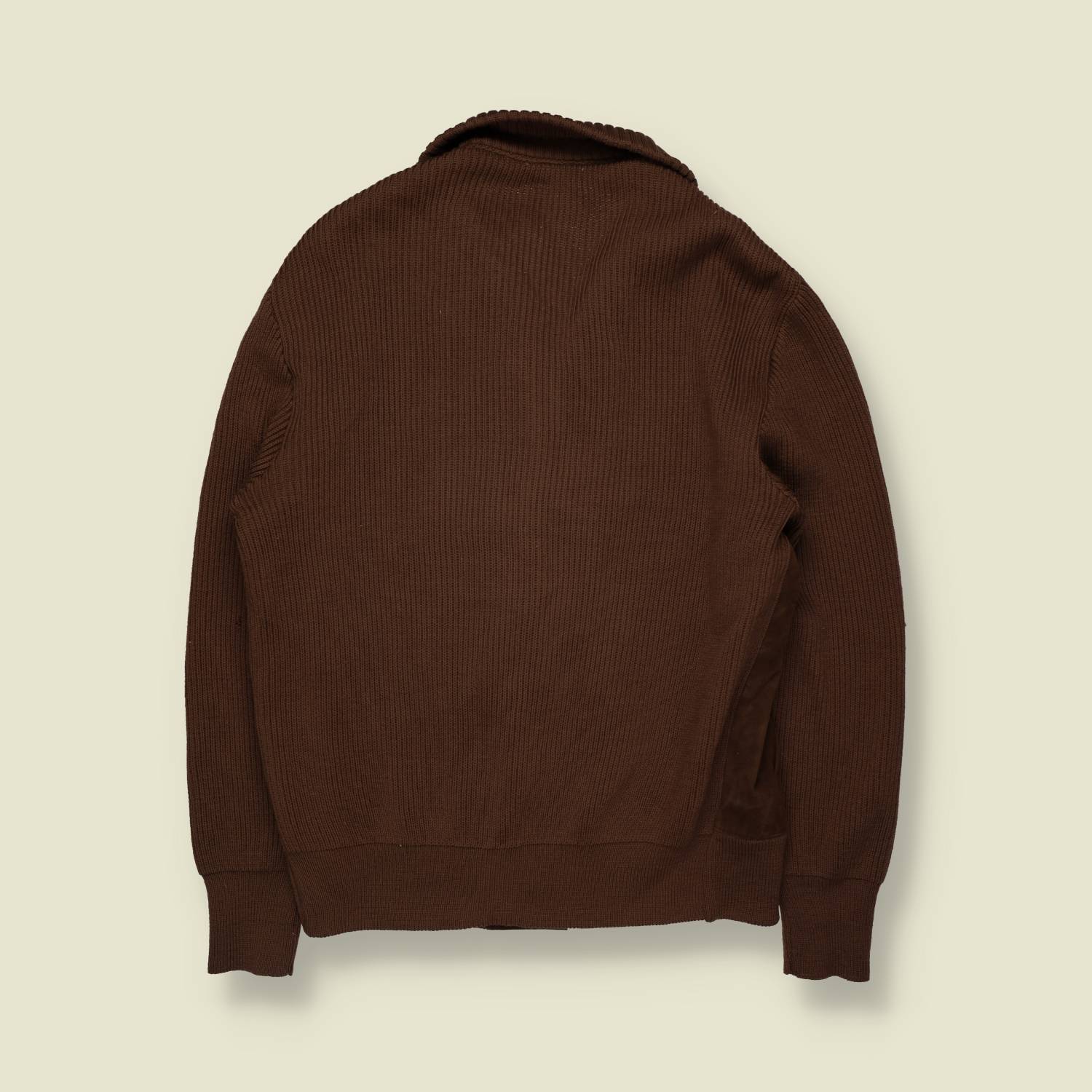 1970s | Suede-Effect Knit Jacket | Brown - M