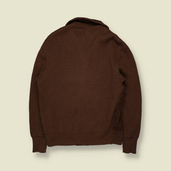 1970s | Suede-Effect Knit Jacket | Brown - M