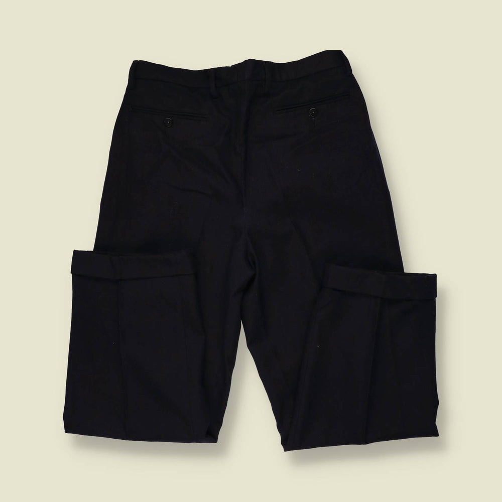 1980s | Manuel Ritz | Wool Pleated Trousers | Black - w32