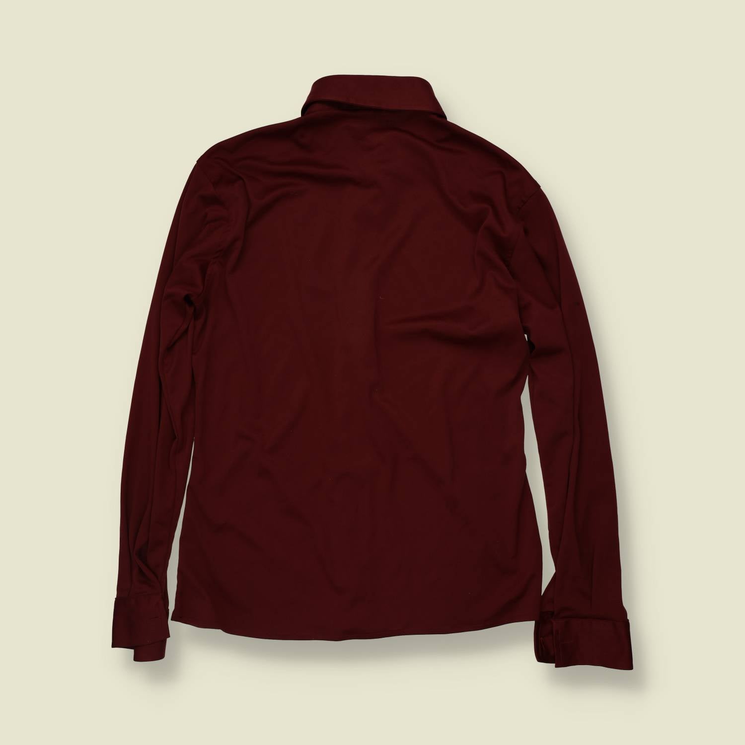 1970s | Long Sleeve Shirt | Burgundy - XS