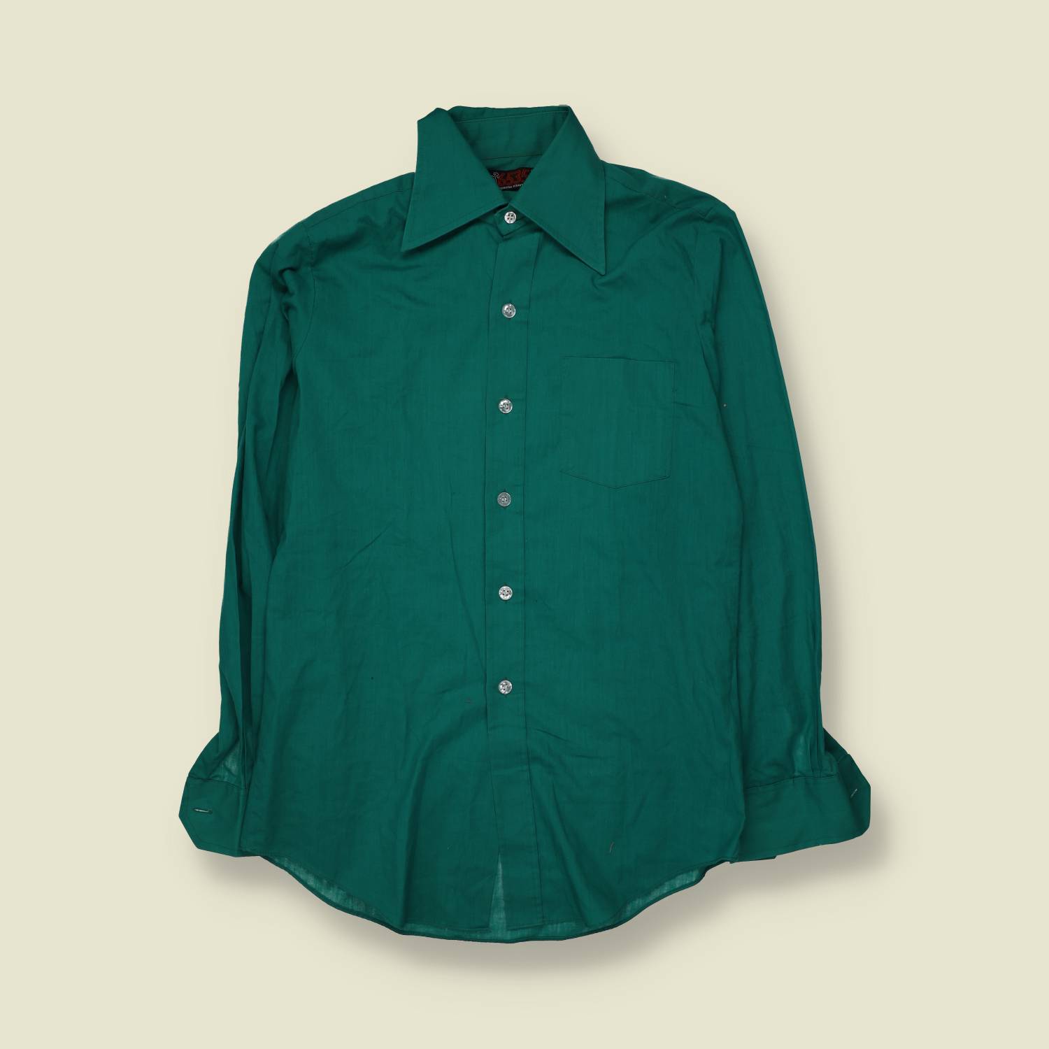 1970s | Long Sleeve Shirt | Teal - M