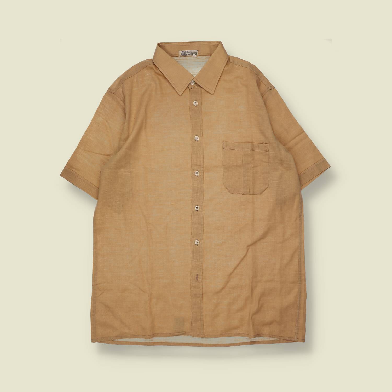 1970s | Castello | Short Sleeve Shirt | Camel - L
