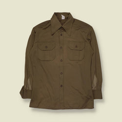 1970s | Long Sleeve Safari Shirt | Khaki - M