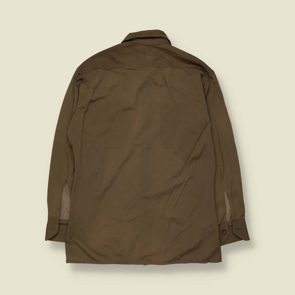 1970s | Long Sleeve Safari Shirt | Khaki - M