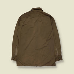1970s | Long Sleeve Safari Shirt | Khaki - M