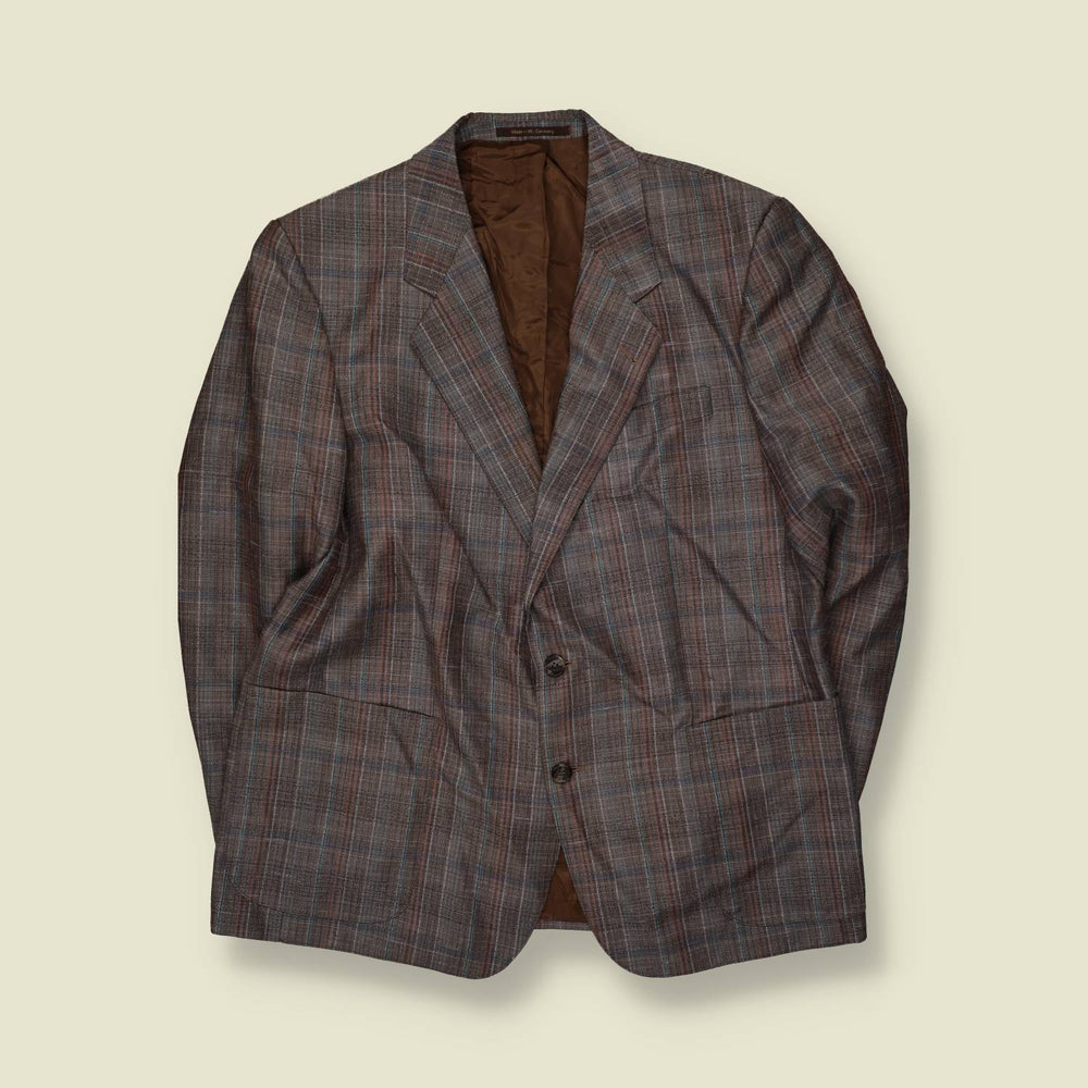 1980s | Check Blazer | Brown | Made in West Germany - XL