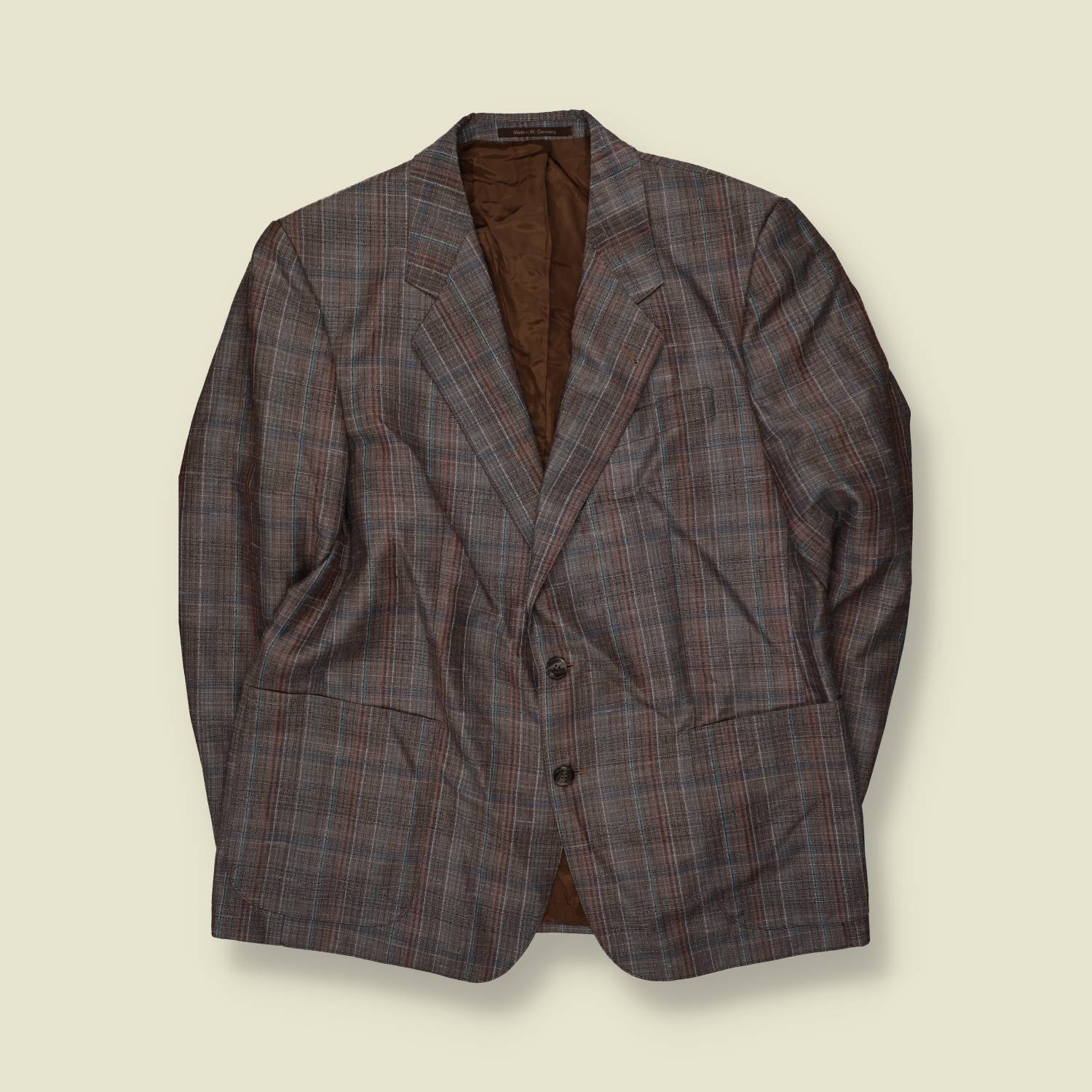 1980s | Check Blazer | Brown | Made in West Germany - XL