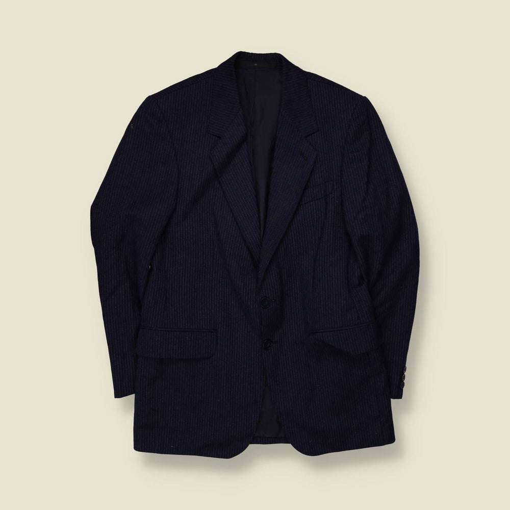 1970s | Pinstripe Blazer | Navy - XS