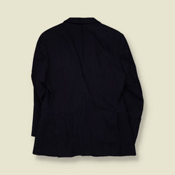 1970s | Wool Pinstripe Blazer | Navy - S