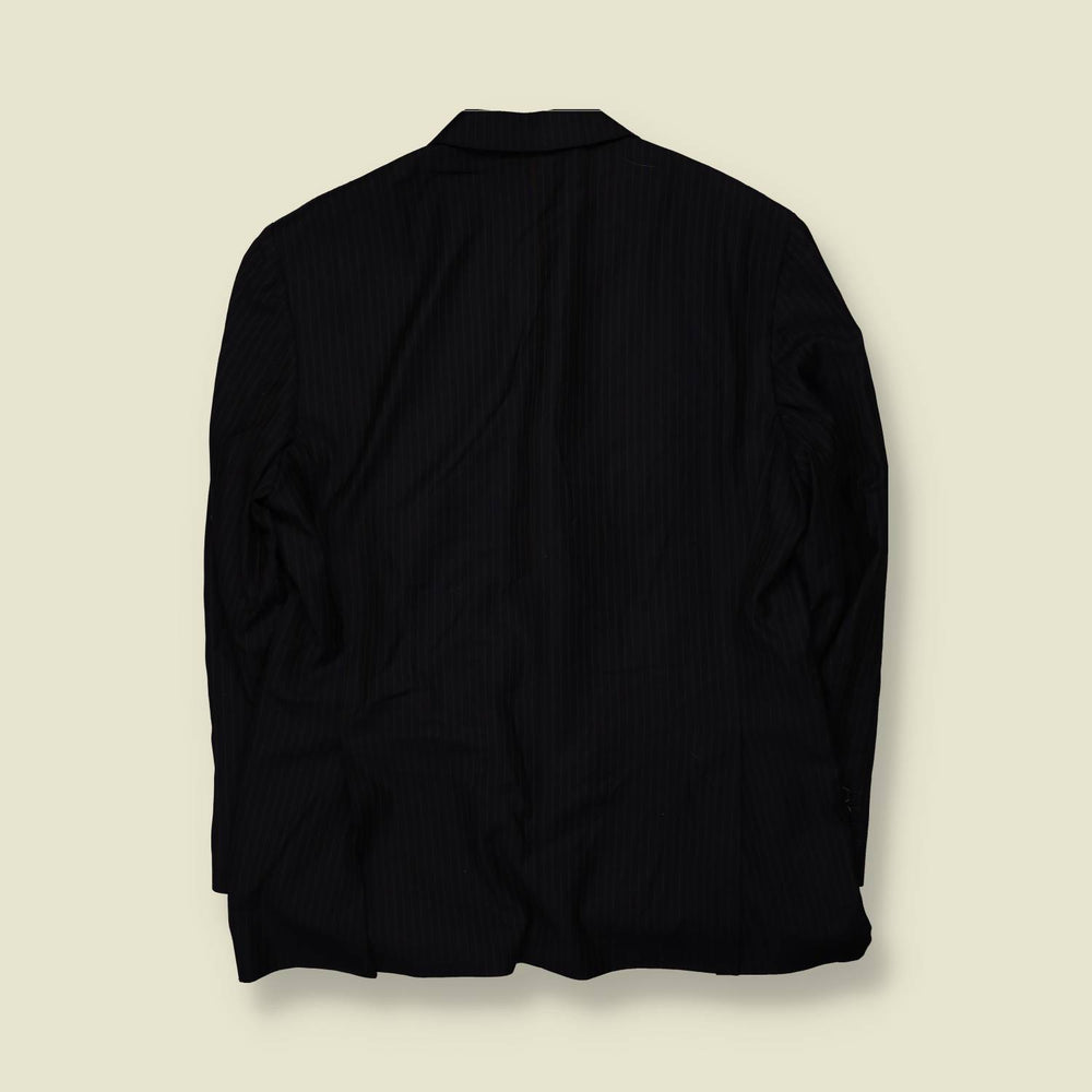 1980s | Tessito | Pinstripe Blazer | Black | Made in Italy - XL