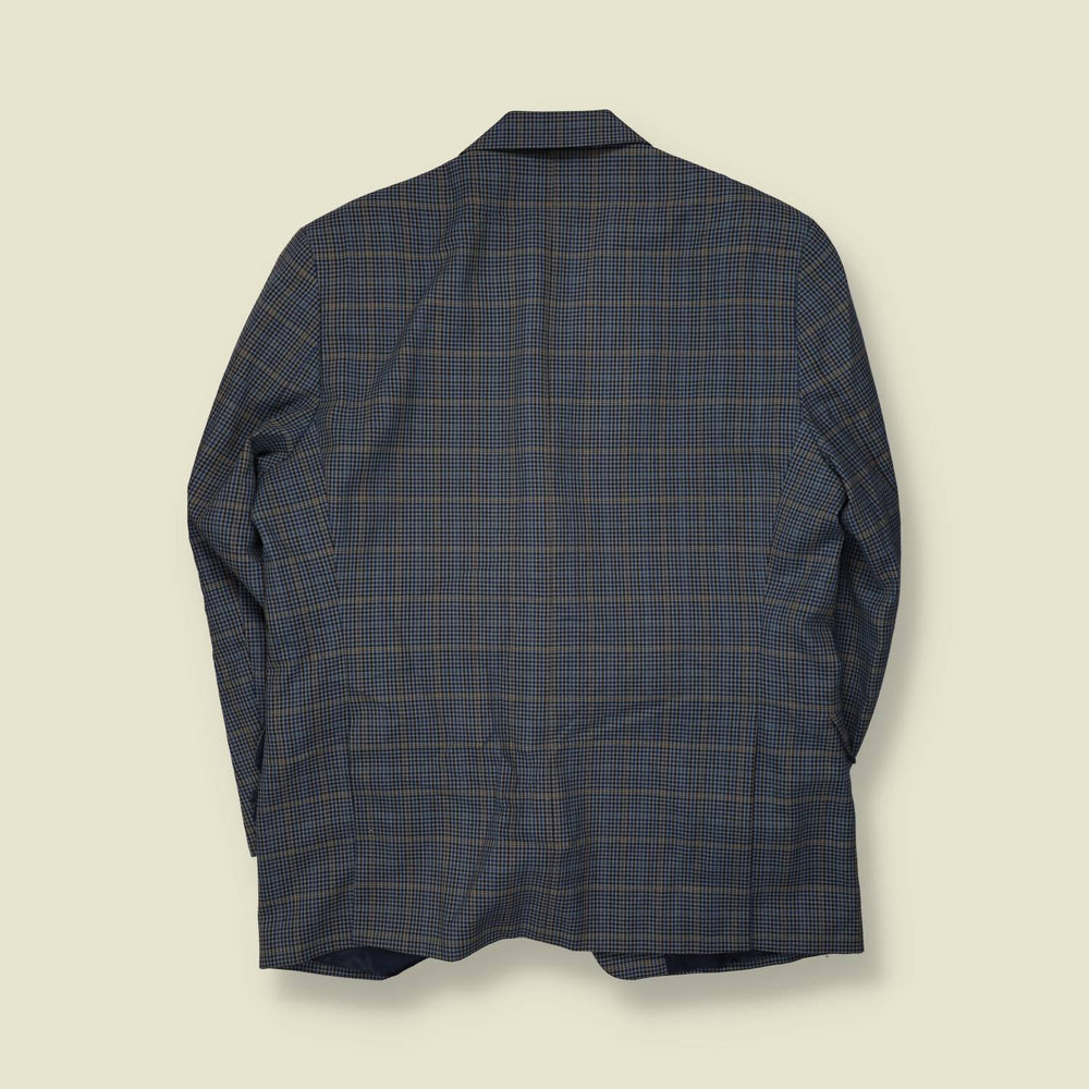 1980s | Check Blazer | Navy & Khaki - L