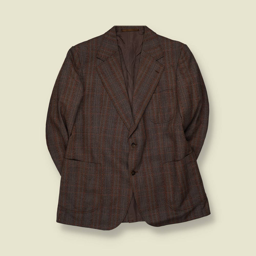 1970s | Trevira | Stripe Blazer | Brown - XL