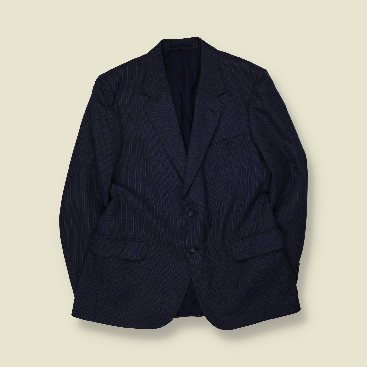 1970s | St. Michael | Pinstripe Blazer | Navy - S