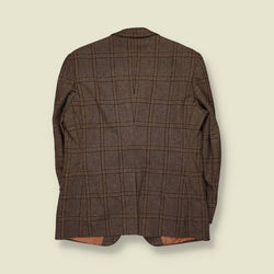 1970s | Windowpane Check Blazer | Brown - M