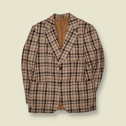 1970s | Check Blazer | Cream - S