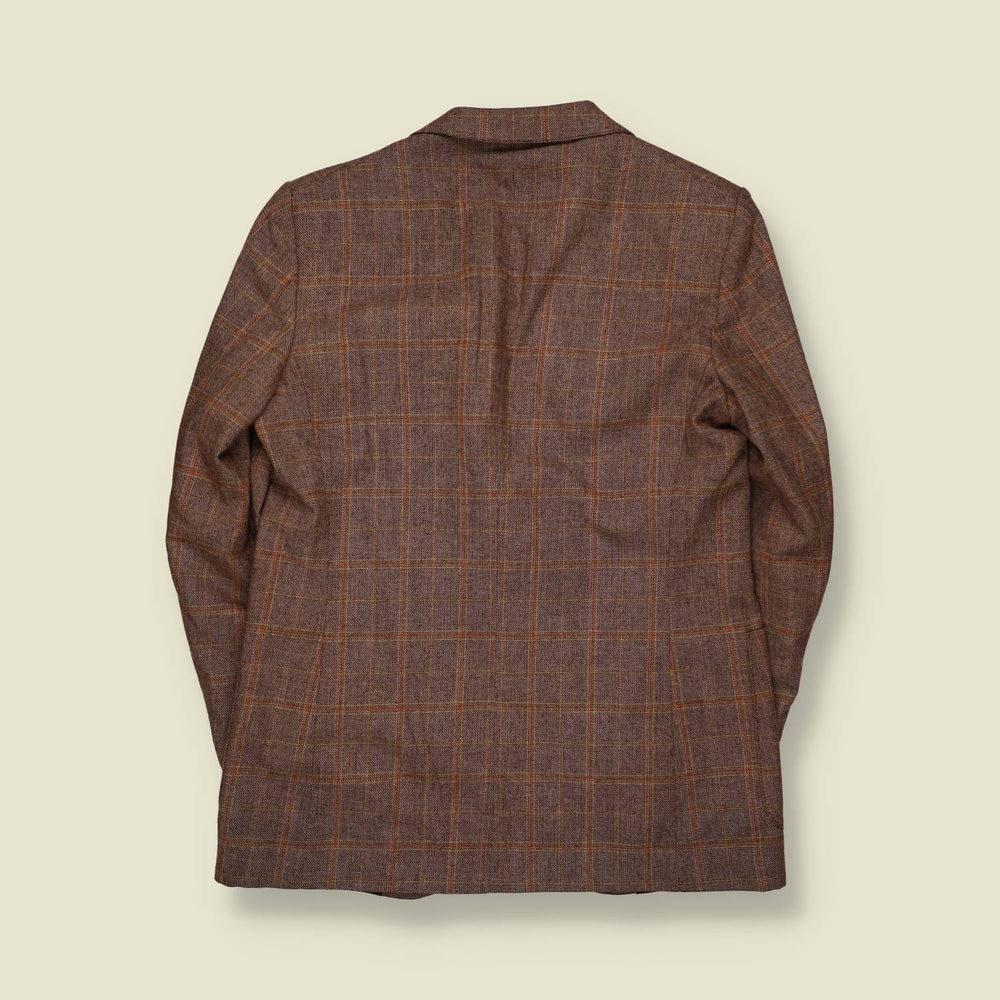 1970s | Windowpane Check Blazer | Brown - S