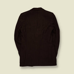 1970s | Virgin Wool Pinstripe Blazer | Dark Brown - XXS