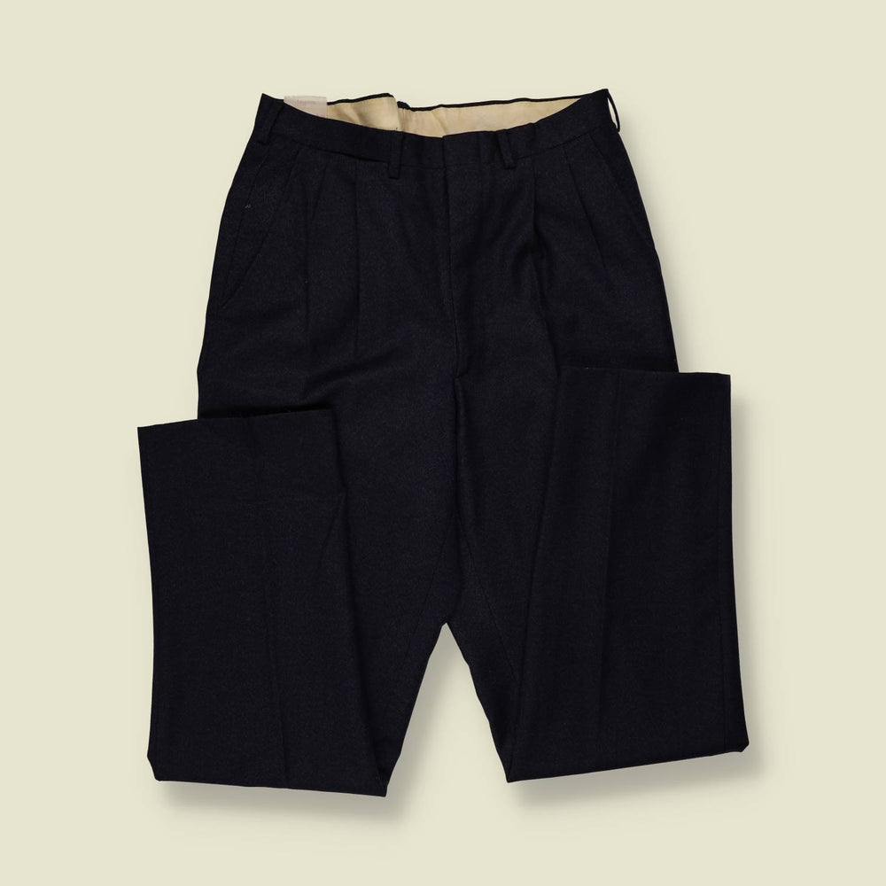 1970s | Two-Piece Suit | Navy | Pleated Trousers - S
