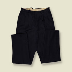 1970s | Two-Piece Suit | Navy | Pleated Trousers - S