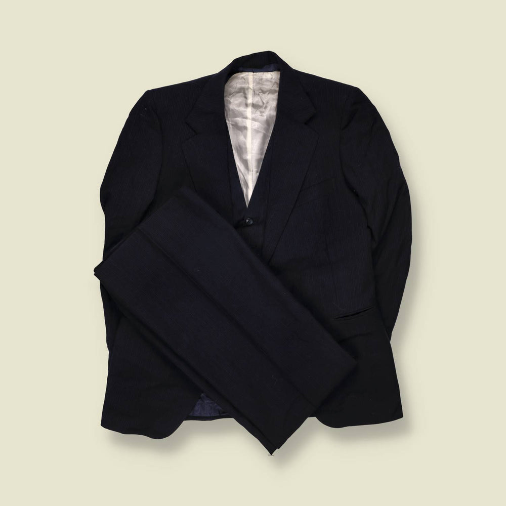 1970s | Three-Piece Suit | Blue-Grey | Pure Wool - XXS-XS