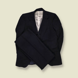 1970s | Three-Piece Suit | Blue-Grey | Pure Wool - XXS-XS
