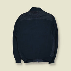 1970s | Westchester Classics | Leather & Knit Jacket | Navy - M