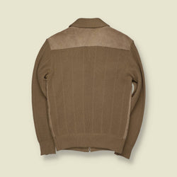 1970s | CBA | Leather & Knit Jacket | Sand - XS