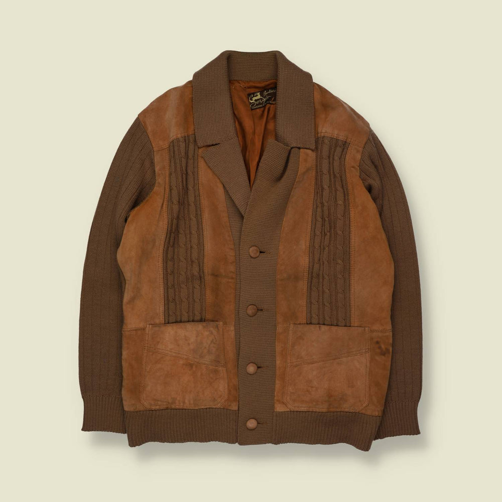 1970s | Sergio Barilini | Leather & Knit Jacket | Tan - M