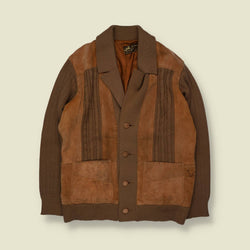 1970s | Sergio Barilini | Leather & Knit Jacket | Tan - M