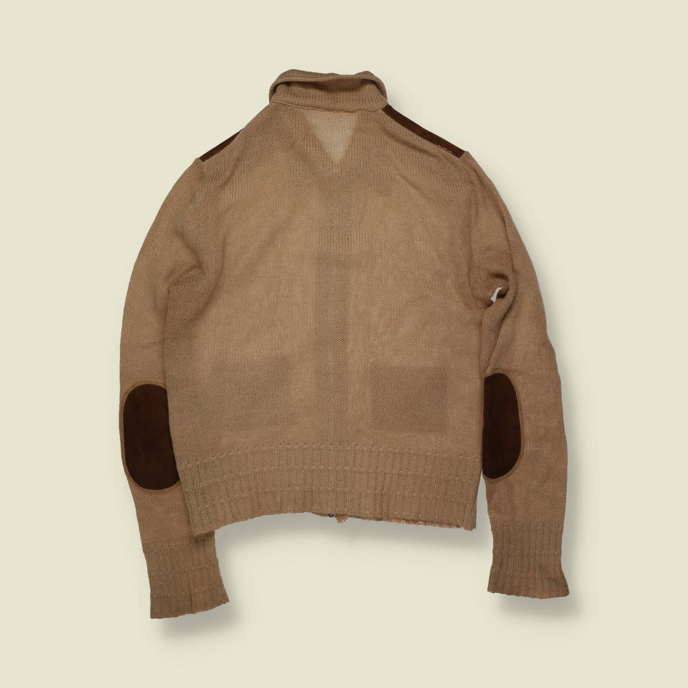 1970s | Knit Zip Jacket | Camel - XXS