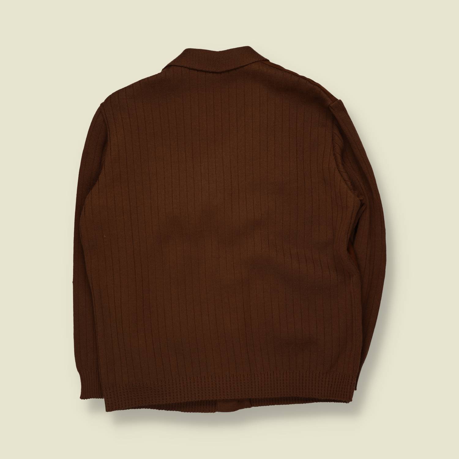 1970s | Sercap | Leather & Knit Jacket | Brown - XL