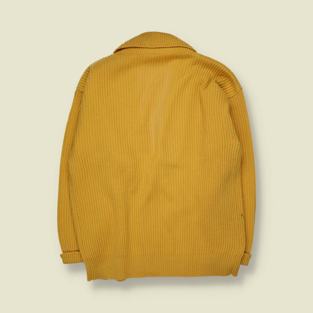 1970s | Double-Breasted Cardigan | Mustard - XL