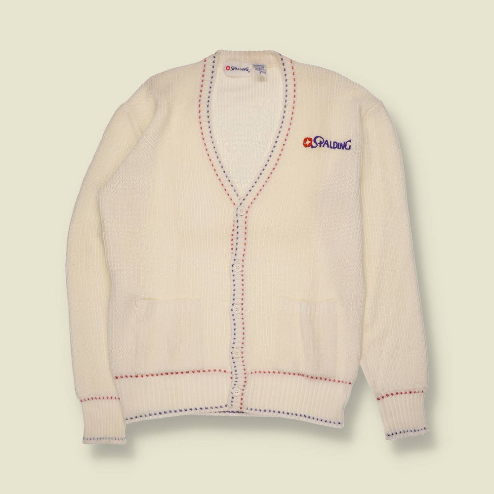 1970s | Spalding | Knit Cardigan | White - S
