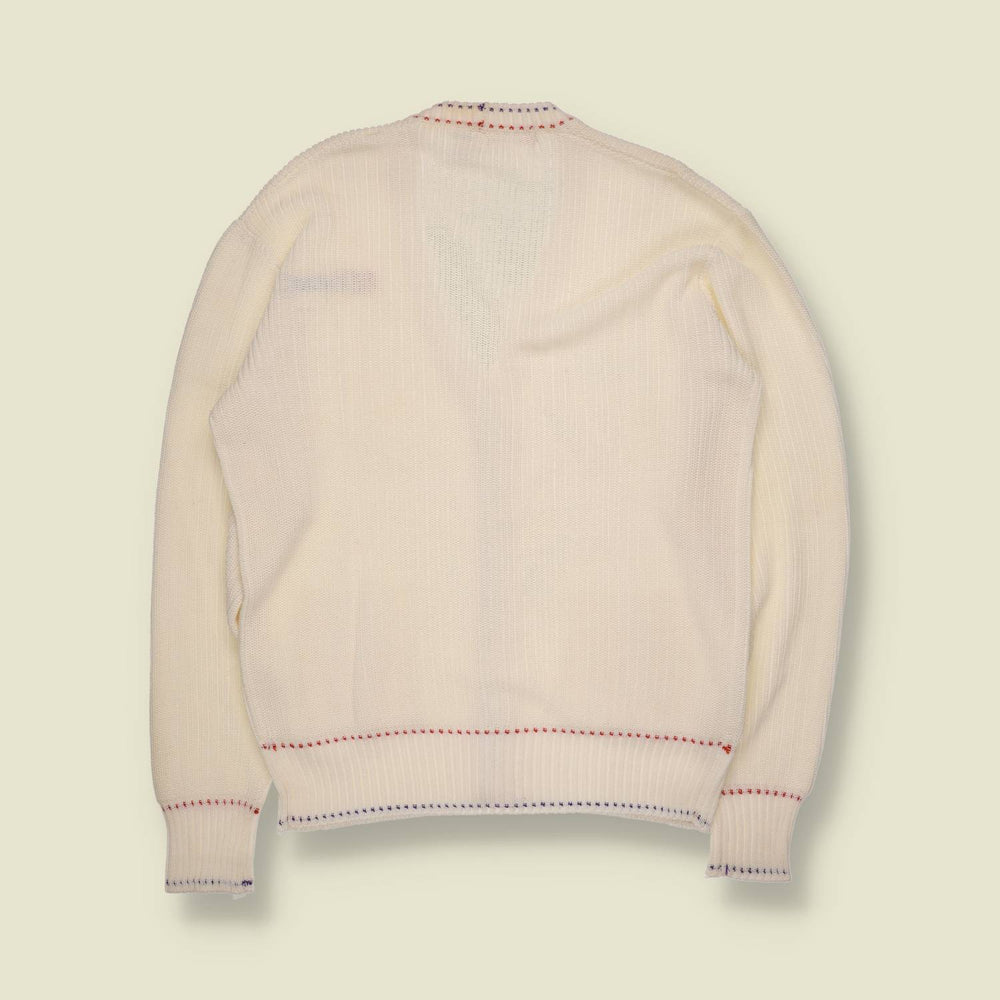 1970s | Spalding | Knit Cardigan | White - S