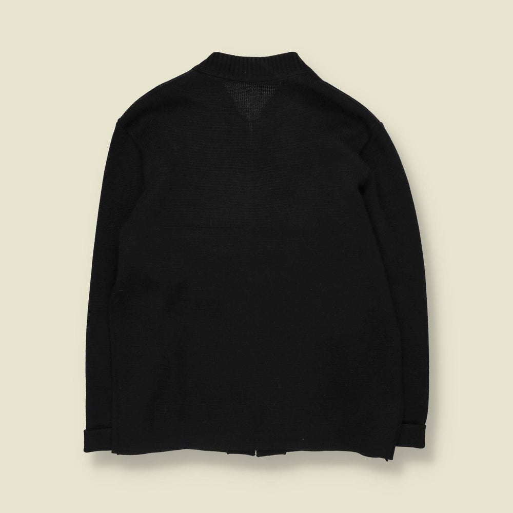 1970s | Knit Cardigan | Black - L