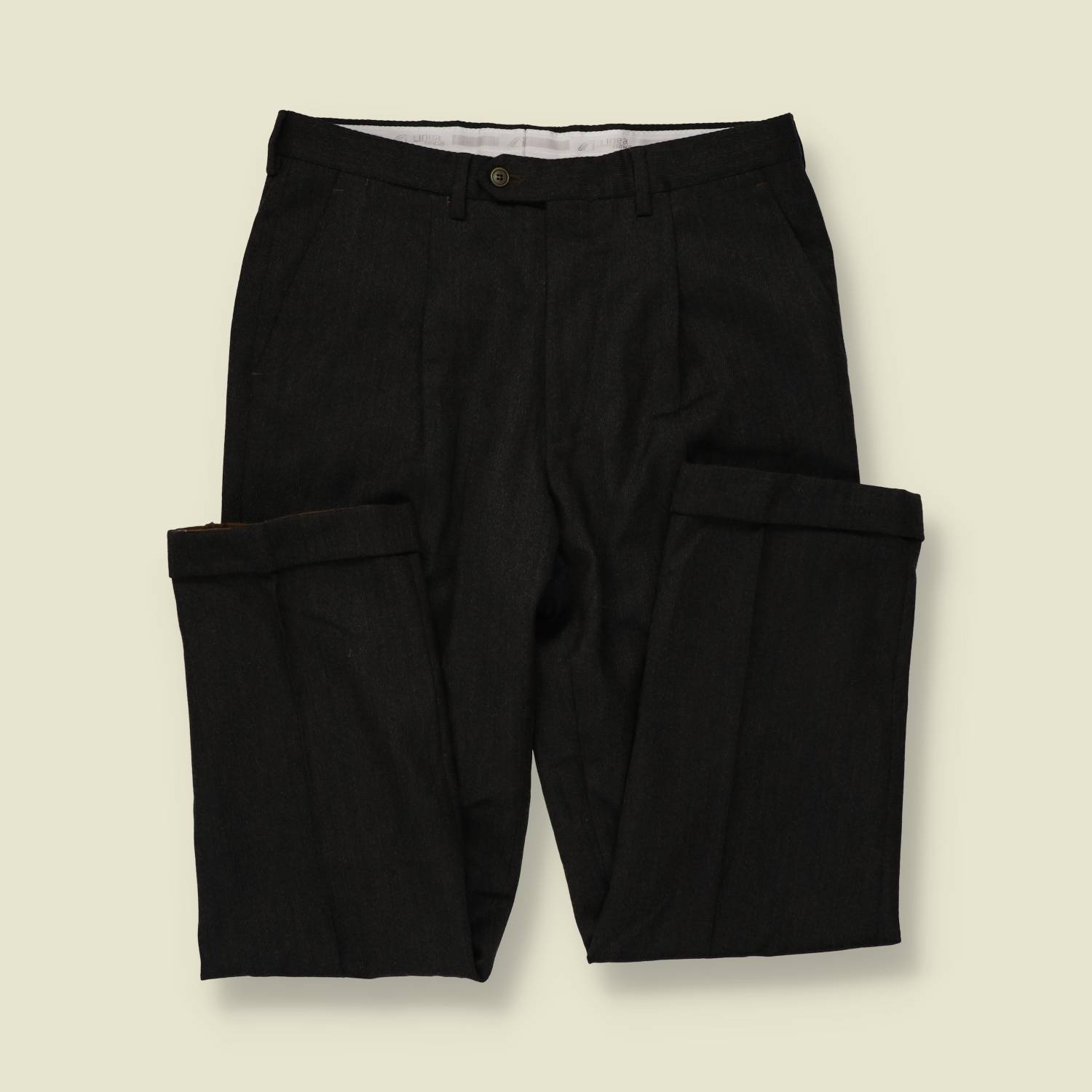 1980s | Pleated Trousers | Charcoal - w32
