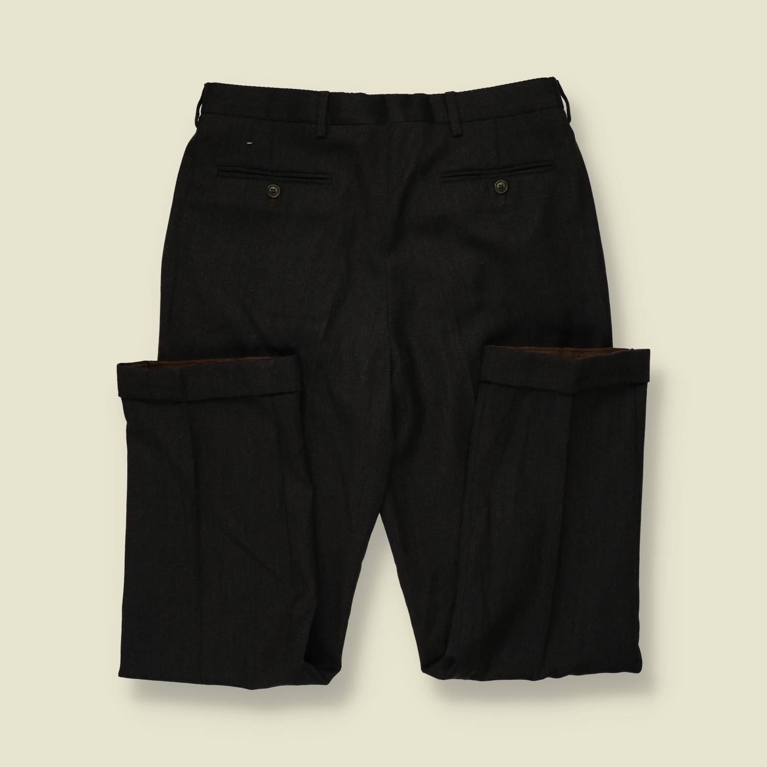 1980s | Pleated Trousers | Charcoal - w32
