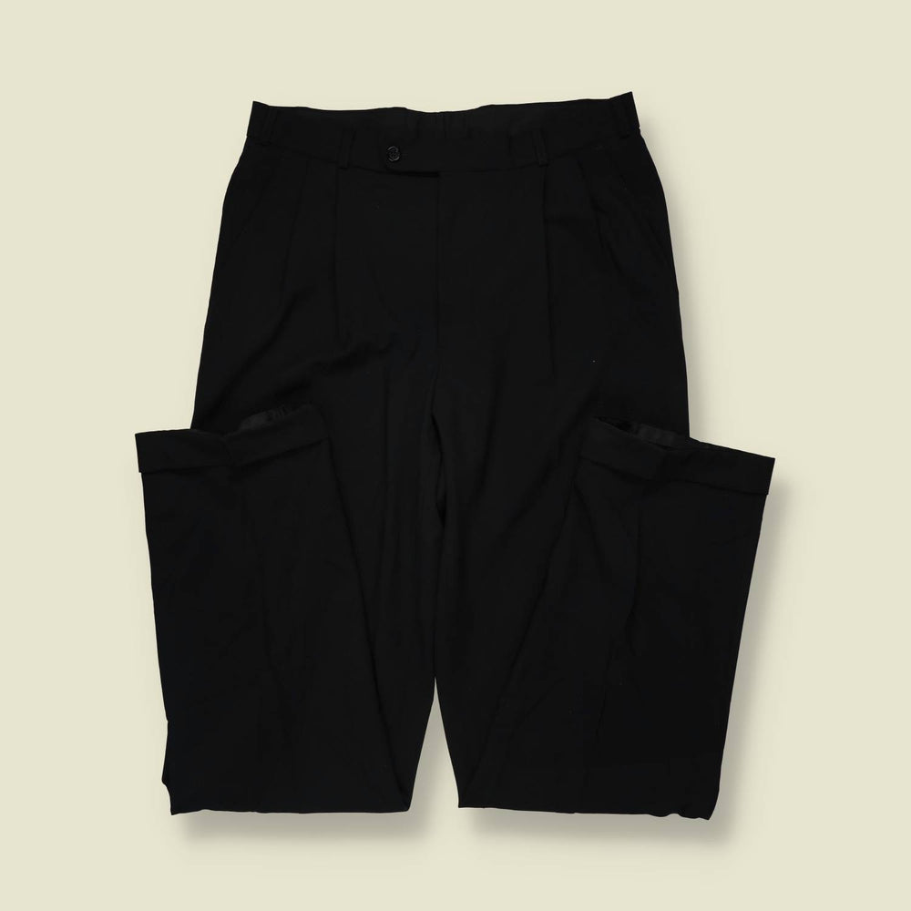 1980s | Pleated Trousers | Black - w32
