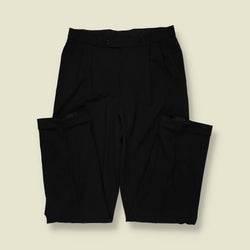 1980s | Pleated Trousers | Black - w32