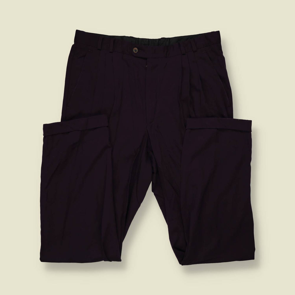 1970s | Pleated Trousers | Navy - w34